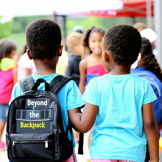 Beyond the Backpack to evoke a sense of more than showing up to receive backpack giveaway for kids returning to school but instead a fun event-1